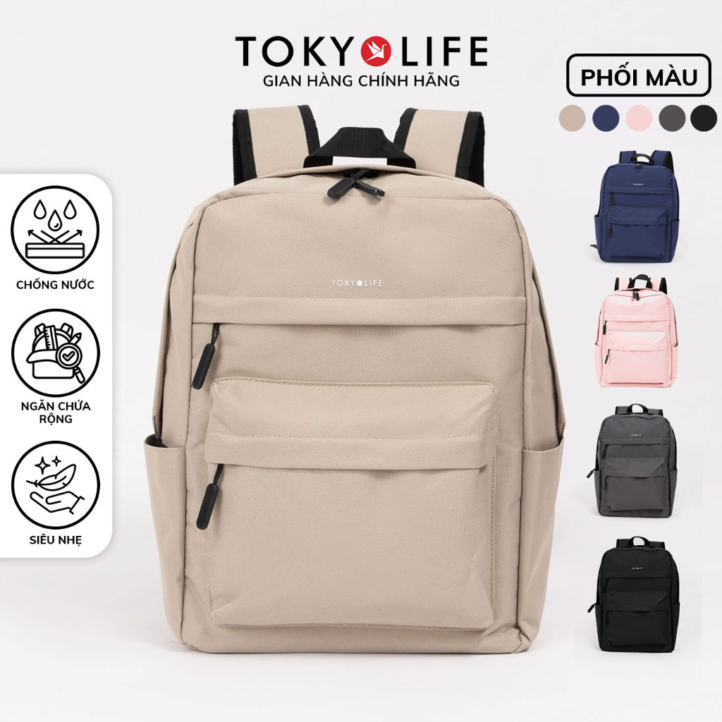 Balo chống nước thời trang nam nữ thiết kế basic siêu nhẹ chất liệu cao cấp TOKYOLIFE 40001932