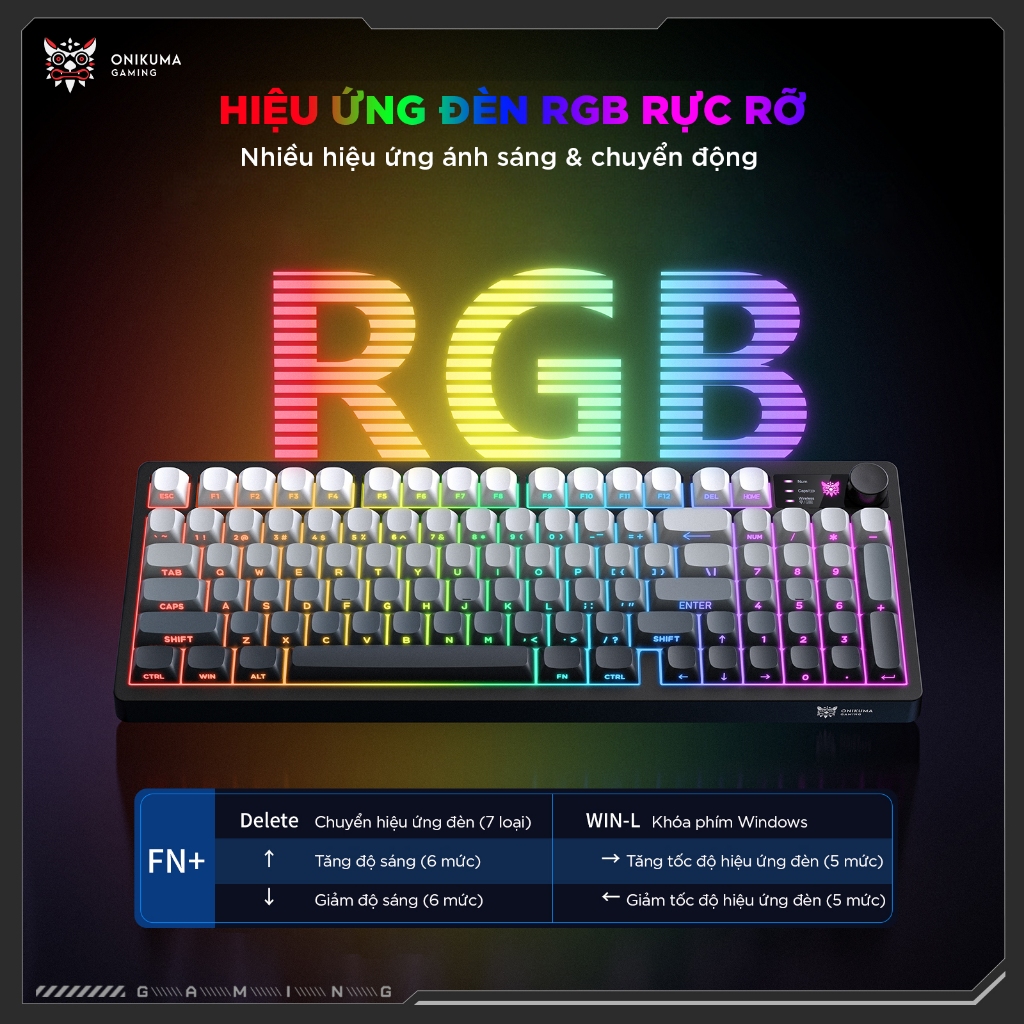 Bàn phím giả cơ Không dây Bluetooth có dây ONIKUMA LED RGB 2000mAh cho máy tính/laptop/IPAD Bàn phím im lặng văn phòng | BigBuy360 - bigbuy360.vn