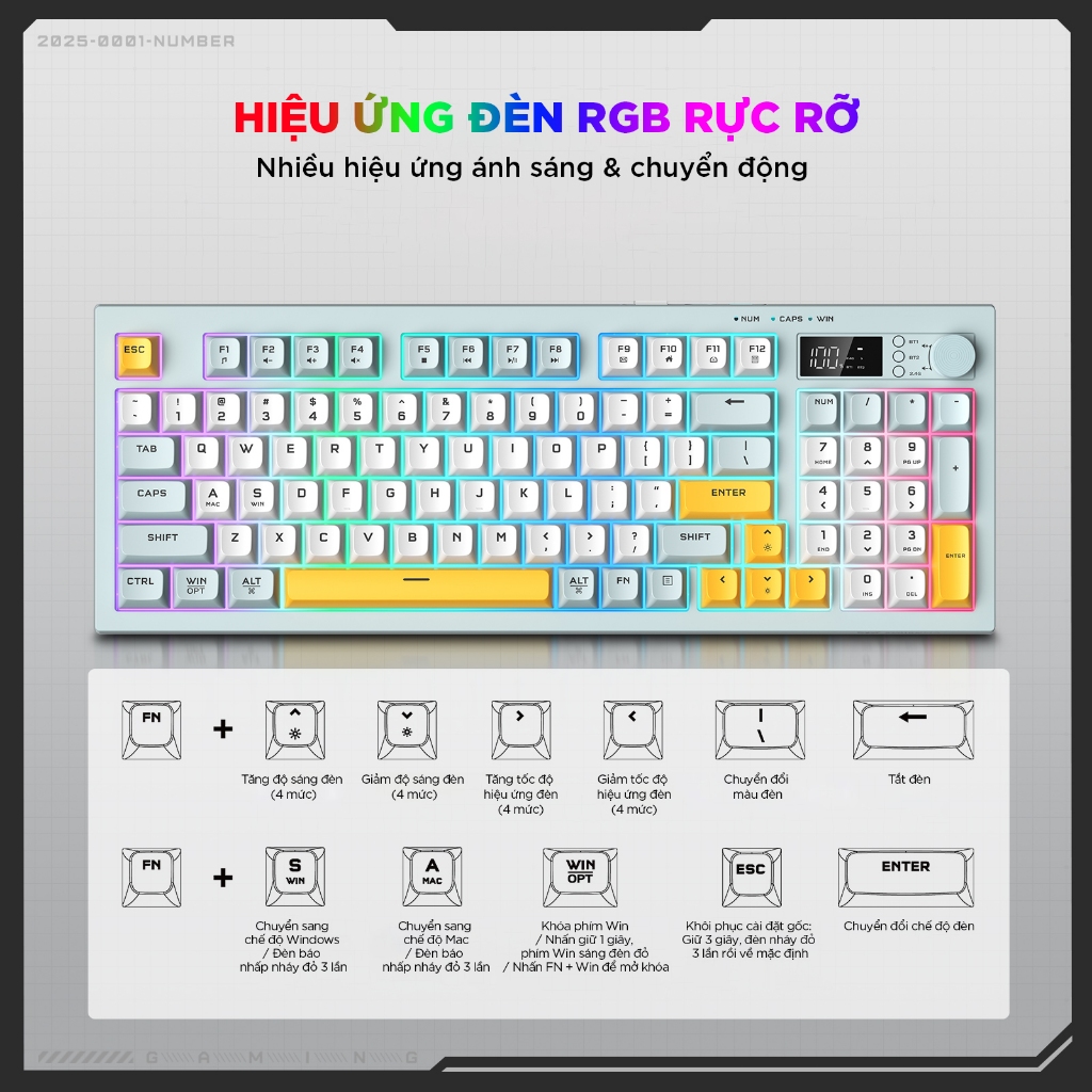 Bàn phím giả cơ Không dây Bluetooth có dây ONIKUMA LED RGB 2000mAh cho máy tính/laptop/IPAD Bàn phím im lặng văn phòng | BigBuy360 - bigbuy360.vn