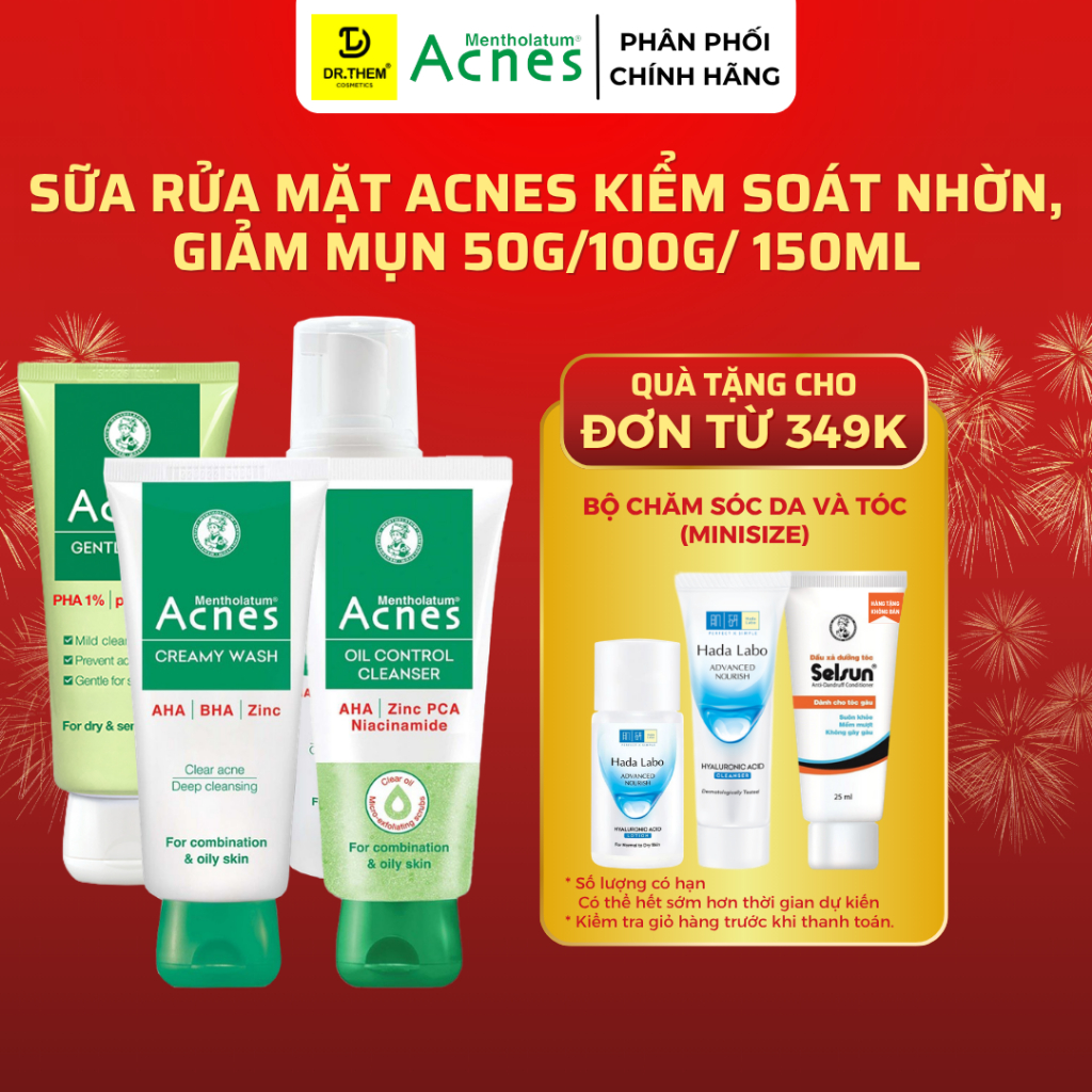 Sữa Rửa Mặt Acnes Kiểm Soát Nhờn,Mụn Acnes Oil Control Cleanser/Creamy Wash/Foaming Wash/Gentle Dr T