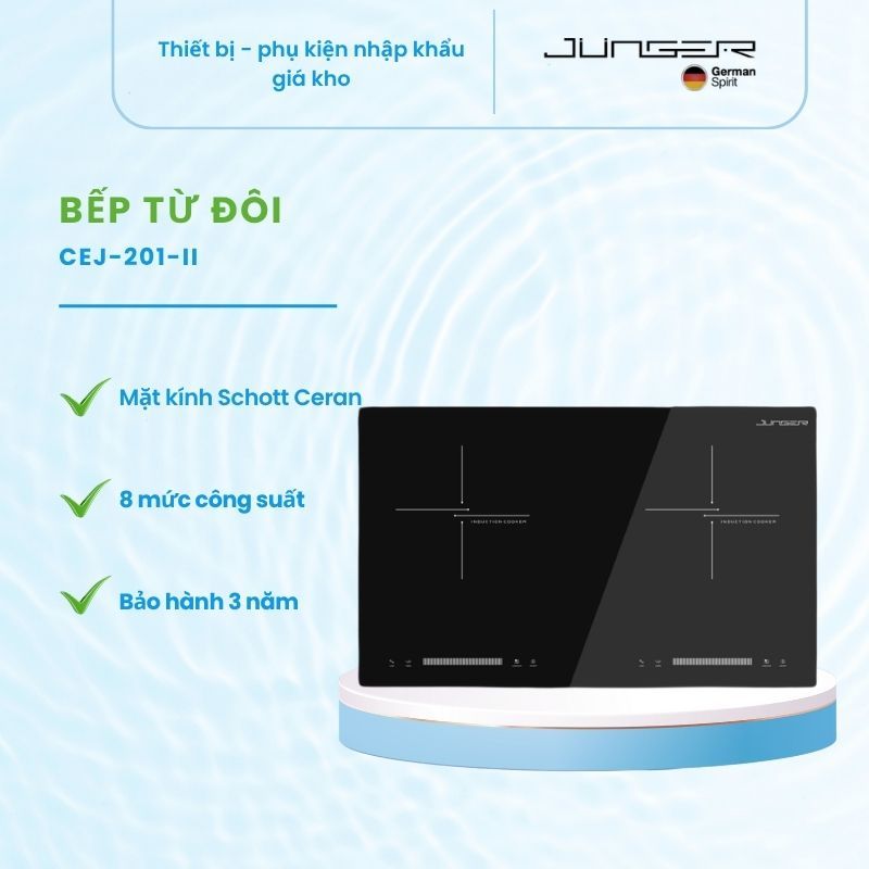 Bếp từ đôi Junger CEJ-201-II - Nấu Nhanh, Tiết Kiệm Điện, Dễ Sử Dụng
