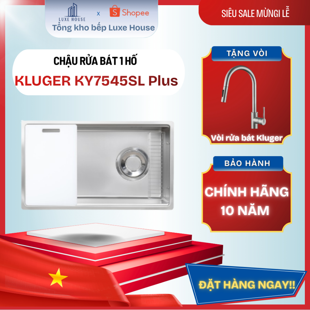 Chậu rửa bát 1 hố chống xước Kluger KY7545SL Plus