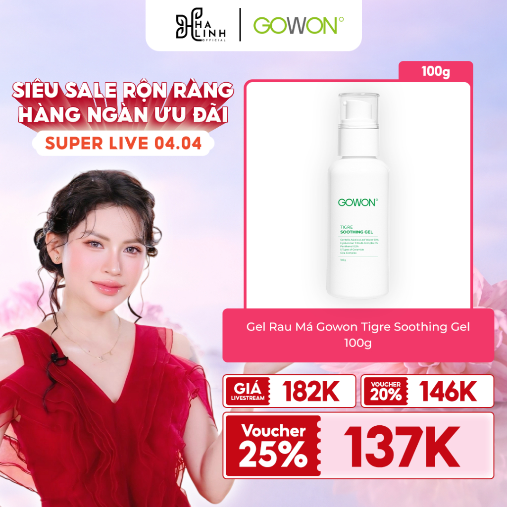 [Võ Hà Linh x GOWON] Gel Rau Má Gowon Tigre Soothing Gel 100g