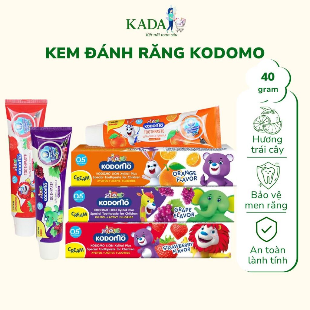[Đủ Mùi] Kem Đánh Răng Cho Bé Kodomo Thái Lan, Kem Đánh Răng Trẻ Em Kodomo An Toàn Khi Nuốt Phải Tuý