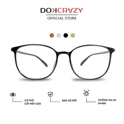 Gọng kính DOKCRAZY DRAY Nhựa TR90 , Chống ánh sáng xanh, tia UV400, , Unisex, Freesize, Chững Chạc,Form Basic, Nhẹ