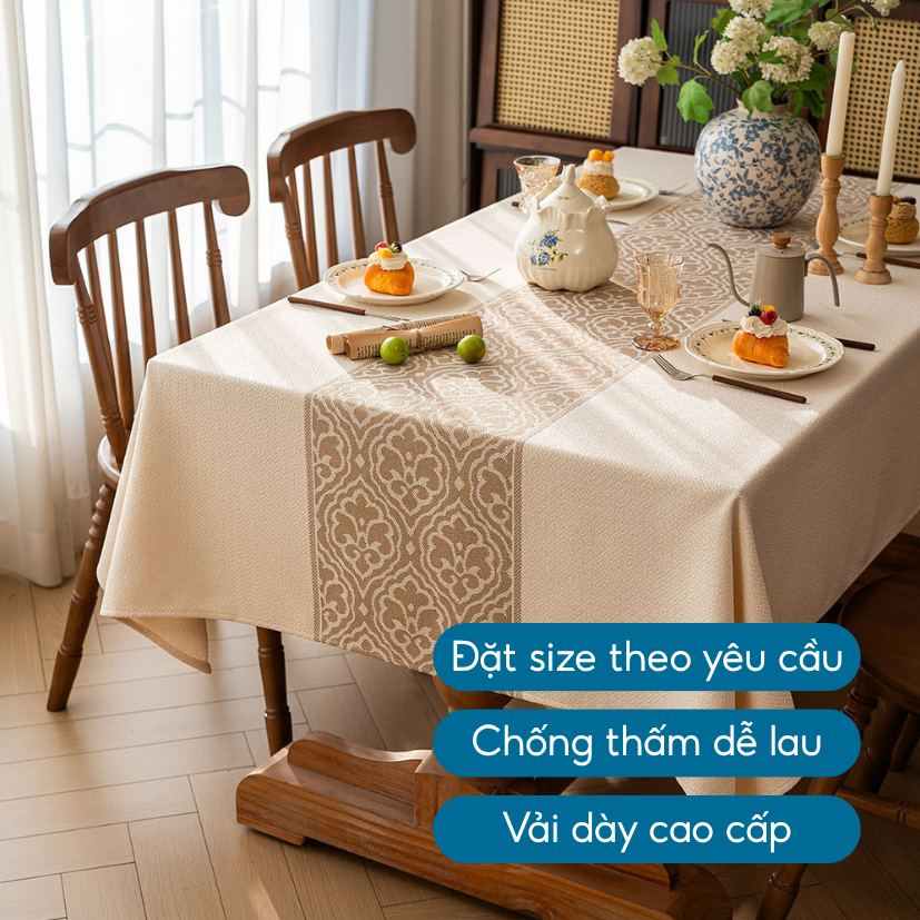 Khăn Trải Bàn Chống Thấm, Khăn Trải Bàn Decor, Trải Bàn Ăn, Bàn Trà, Bàn Làm Việc, Phong Cách Bắc Âu