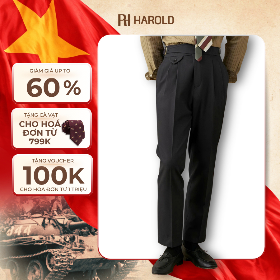 Quần Âu Nam Cạp Cao Ống Suông Cao Cấp Harold Gurkha Season 7 Sang Trọng, Co Giãn Chống Nhăn, Đứng Fo