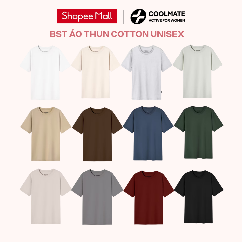 Áo Thun Unisex Nam Nữ Cotton 220GSM mềm mại Coolmate Active For Women