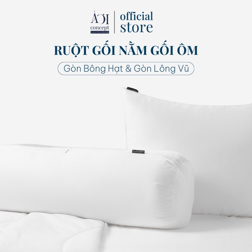 [Quà - Không Bán] Ruột Gối AOICONCEPT Cao Cấp Gối Nằm Gối Ôm Chuẩn Khách sạn Vỏ Bọc Cotton Hỗ Trợ Cổ