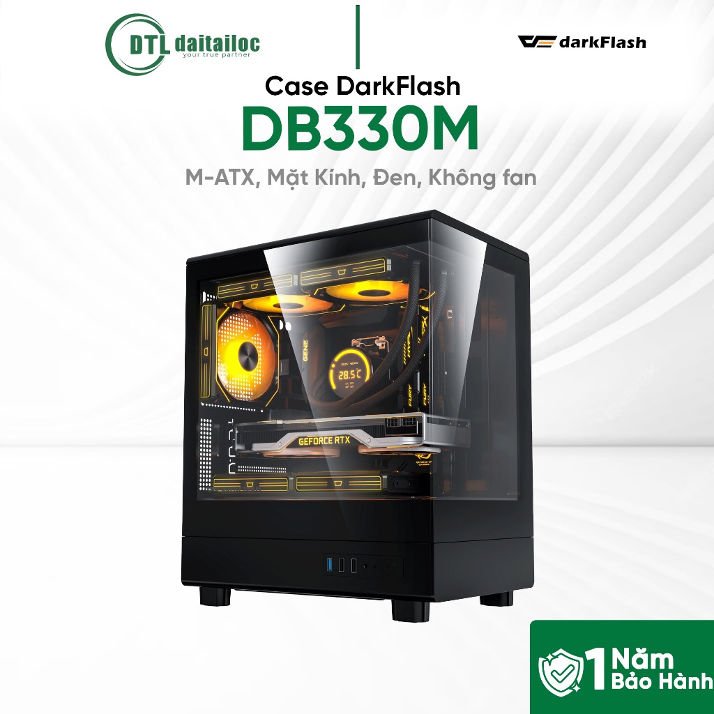 Case Darkflash Db330M M-Atx Mặt Kính Đen | Chính Hãng | Bảo Hành 12 Tháng