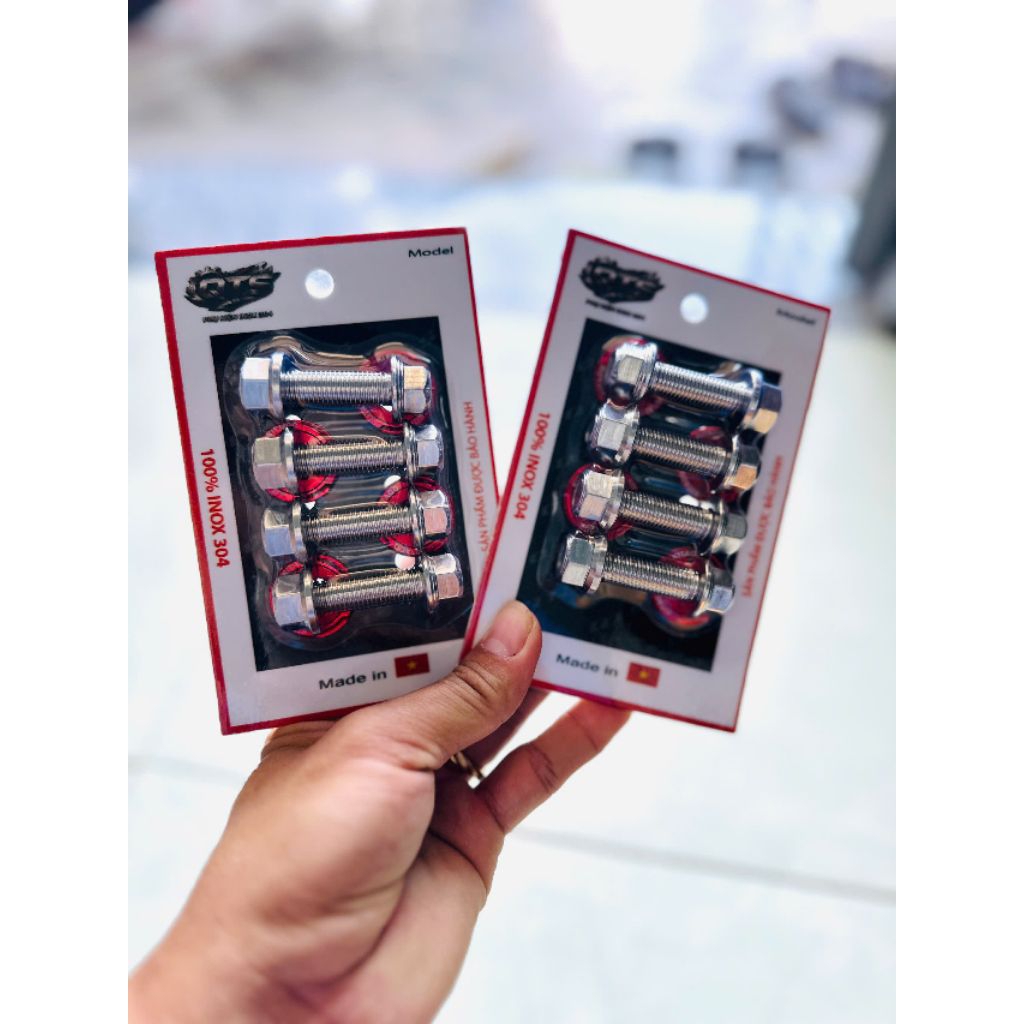 compo 4 ốc phuộc sau kèm long đền đỏ  cho xe điện PeGa ,Xmen, cap a,133...