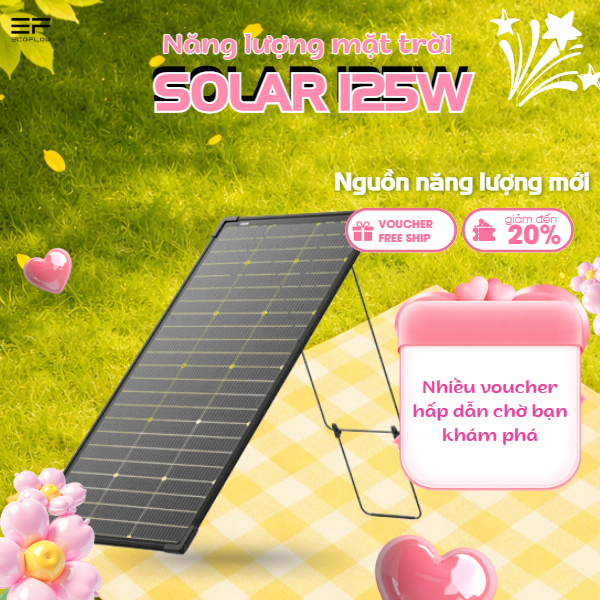 Tấm Pin Năng Lượng Mặt Trời Ecoflow Solar Panel 125W - Xếp Hạng Chống Nước Và Chống Bụi IP68