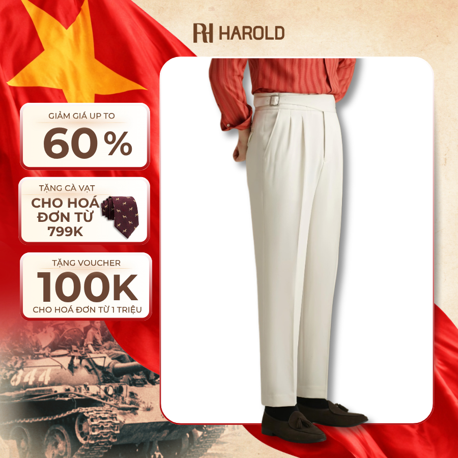 Quần Âu Nam Cạp Cao Ống Suông Cao Cấp Harold Gurkha Season 8 - Quần Tây Vải Mềm Mịn Thoáng Khí, Co G