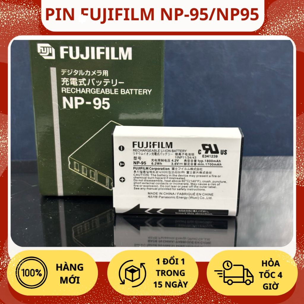 Pin Fujifilm NP-95/NP95 Tương Thích Hoàn Toàn Fujifilm X100 Series, X100S, X100T