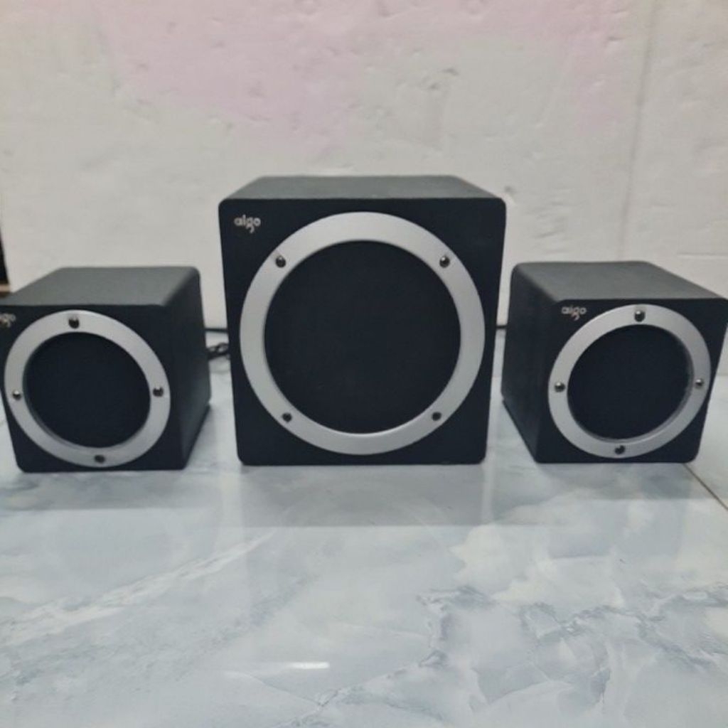 BỘ LOA VI TÍNH 2.1  AIGO , model: SP- E216, ĐÃ GẮN BLUETOOTH 5.0, vỏ sơn lại , hàng đã qua sử dụng