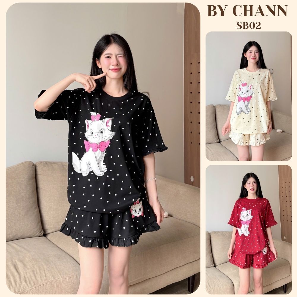 Set Bộ Thun BY CHANN (SB02) chất liệu cotton 4 chiều quần đùi cho nữ freesize