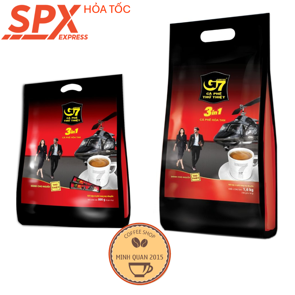 (Sỉ - lẻ ) Cafe hòa tan G7 3in1 Bịch 50 gói vuông / Bịch 100 gói dài (Bao bì mới)