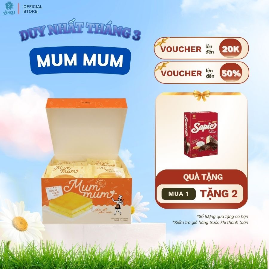 Bánh mềm gà xé sợi Mum Mum 24 chiếc/thùng (672g)