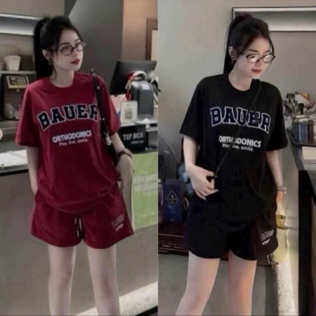 Bauer Áo Thun Nam Nữ Orthodontics Play Live Smile Màu Đen & Đỏ - BAUER