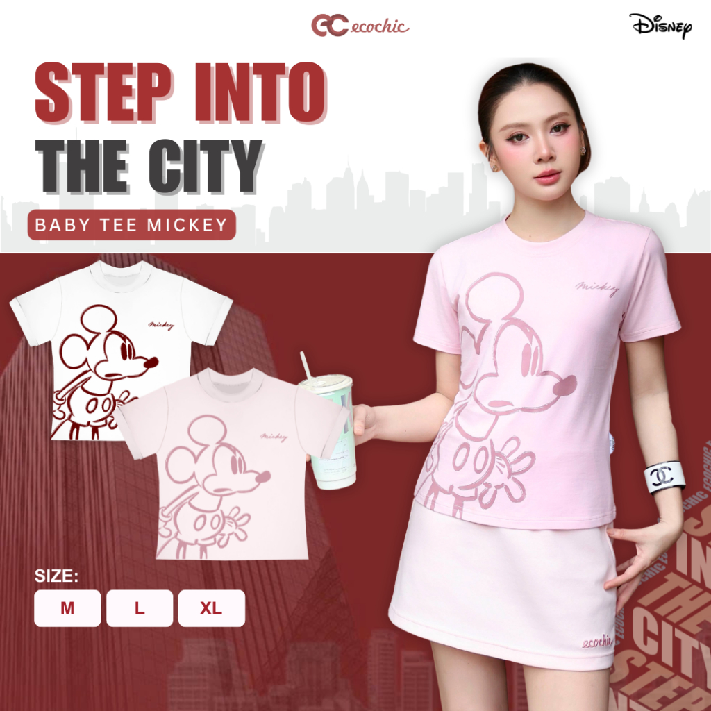 Áo Thun Baby Tee ECOCHIC MICKEY Chính Hãng Bản Quyền Disney MICKEY COLLECTION BB009