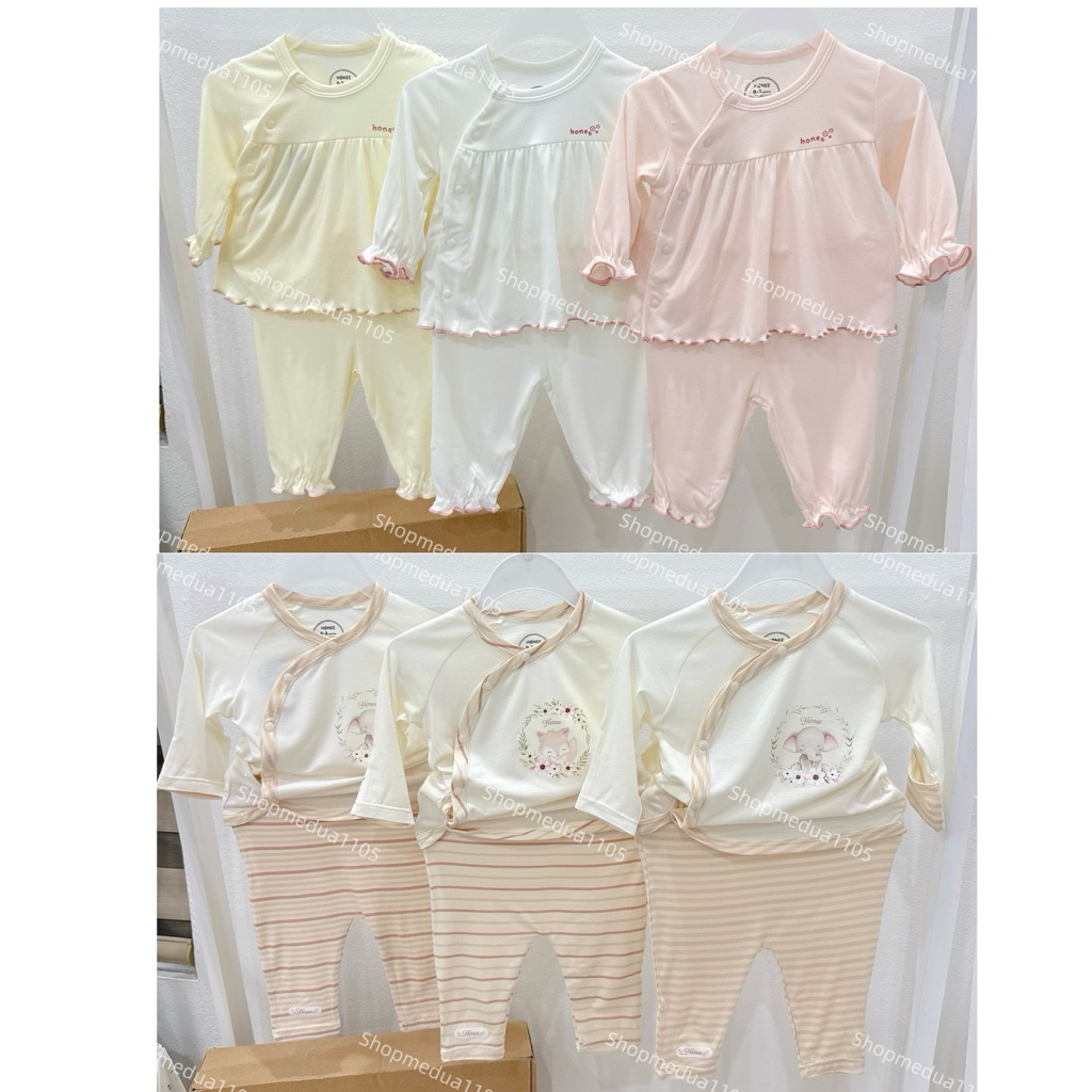 [HONEE] Bộ sơ sinh cài thẳng , cài chéo honee