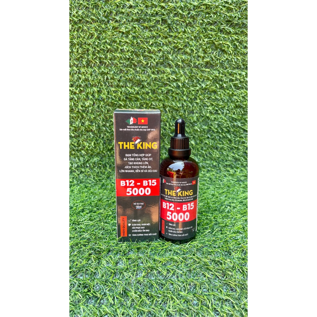 The King B12 5000 bổ sung dinh dưỡng cho gà hỗ trợ ăn khỏe tăng thể trạng duy trì sức bền