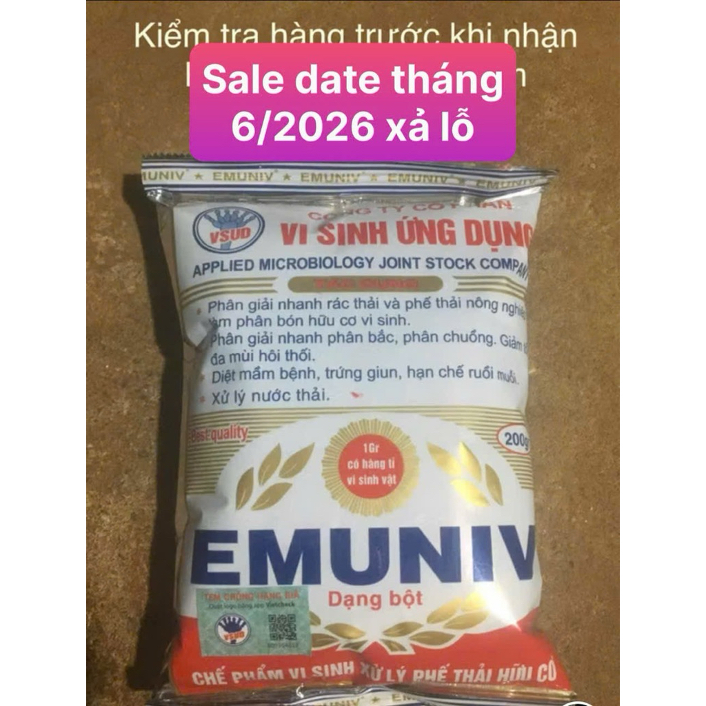 Chế phẩm vi sinh Emuniv 200mg date tháng 6/2026 shop sale