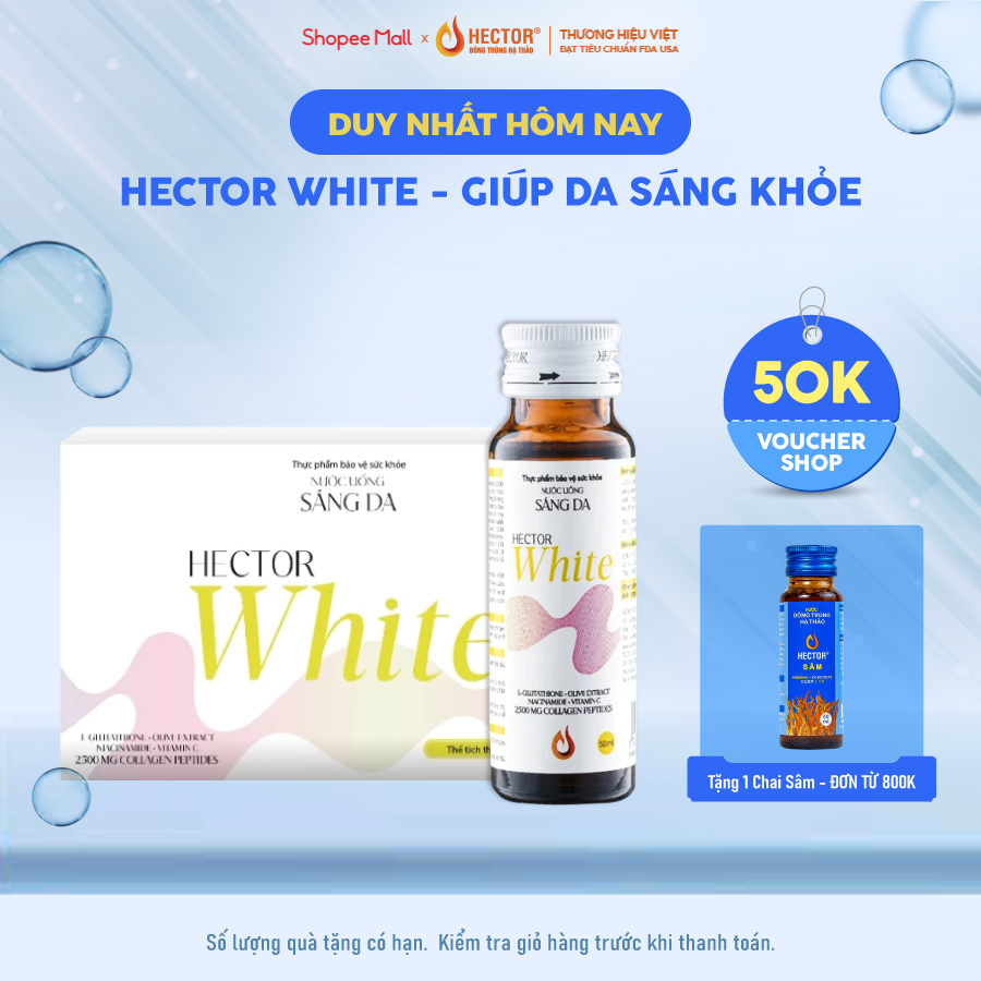 Nước uống sáng da Hector White hộp 10 chai (10 x 50ml)