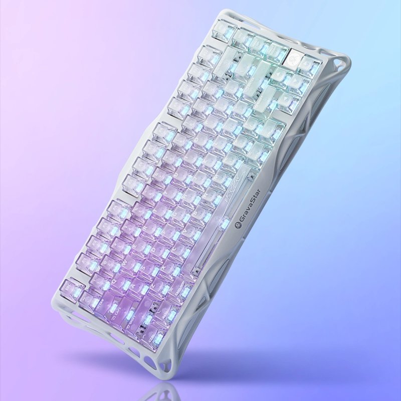Bàn Phím Cơ GravaStar Mercury K1 Lite 75% Wireless Mechanical Gaming Keyboard - Crystal Aurora