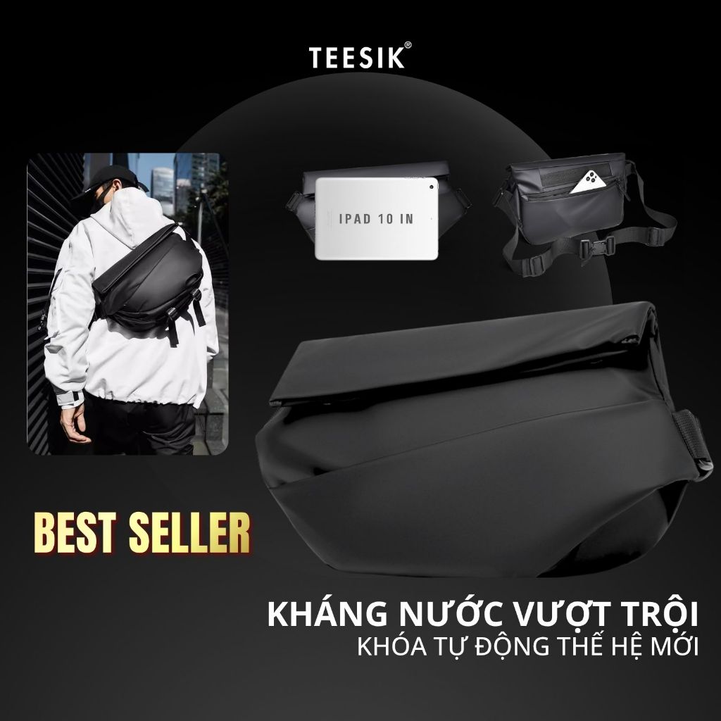 Túi đeo chéo nam TEE SIK túi nam đeo chéo CHỐNG NƯỚC đựng ipad khóa từ CHỐNG GIẬT nhiều ngăn TS40