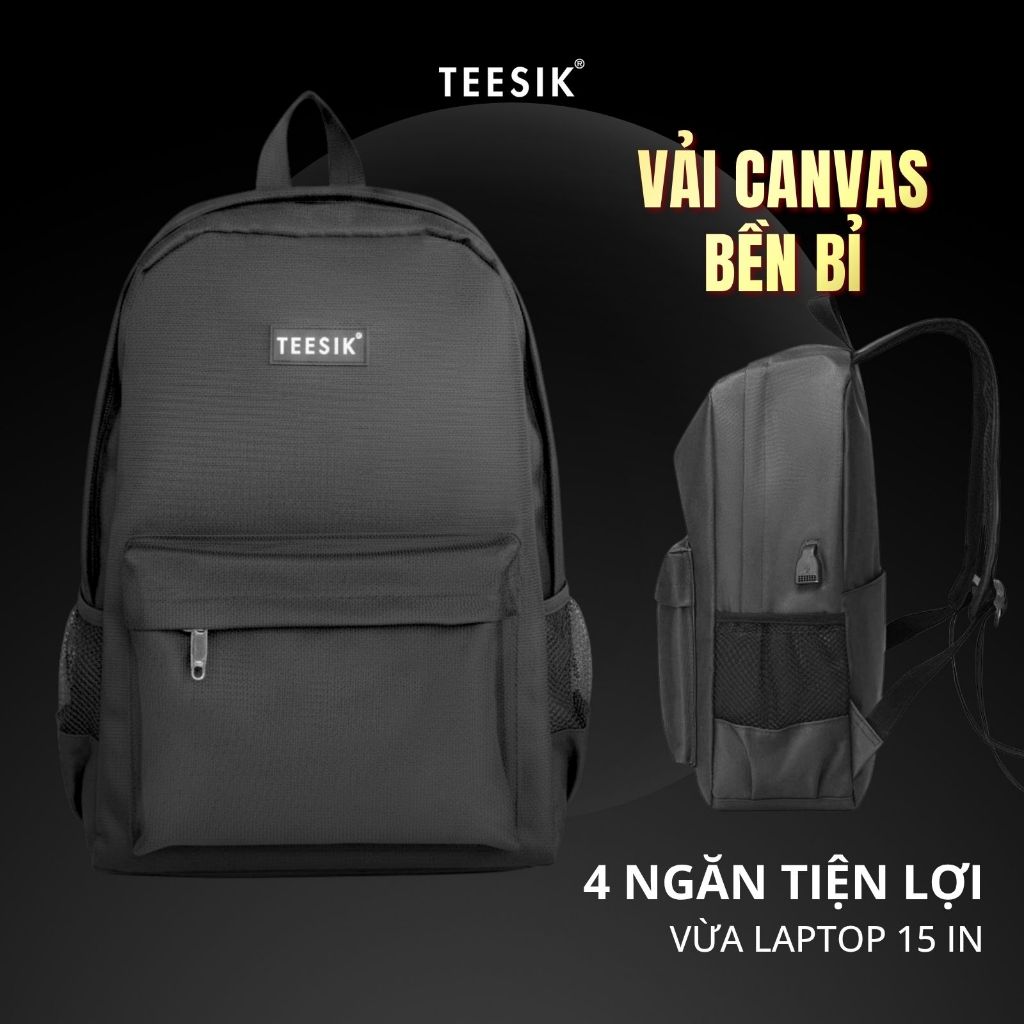 Balo nam balo nữ TEE SIK ba lô đi học đựng laptop 15 In nhiều ngăn BL16