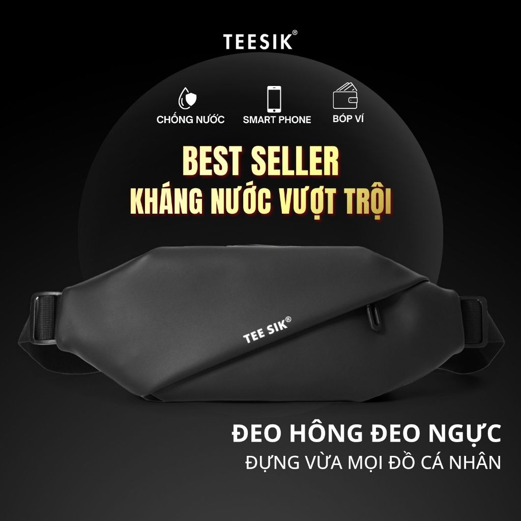 Túi đeo chéo nam TEE SIK túi bao từ đeo chéo vải Oxford chống nước chống xước bền bỉ màu đen TS25