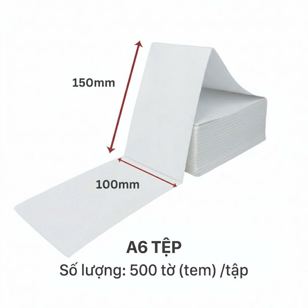Giấy in nhiệt khổ A6 500 tờ/tập