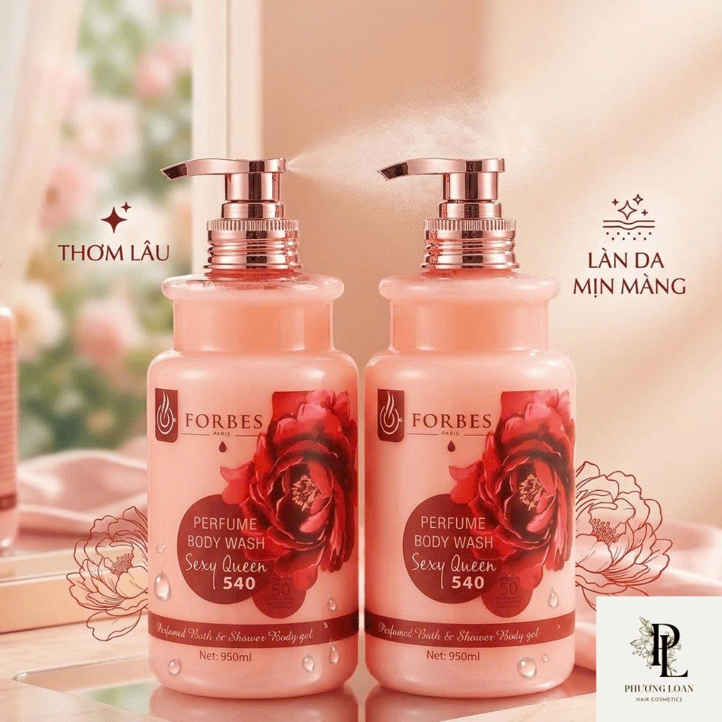 SỮA TẮM DƯỠNG ẨM, SÁNG DA HƯƠNG NƯỚC HOA FORBES CAO CẤP 950ML