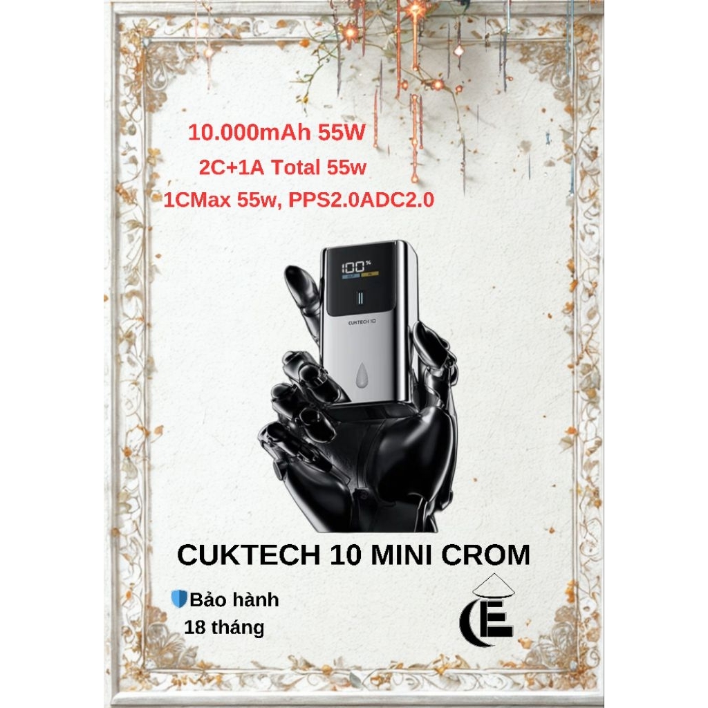 SẠC DỰ PHÒNG CUKTECH 10 MINI CROM THREE-BODY LIMITED 2025 10000MAH 55W