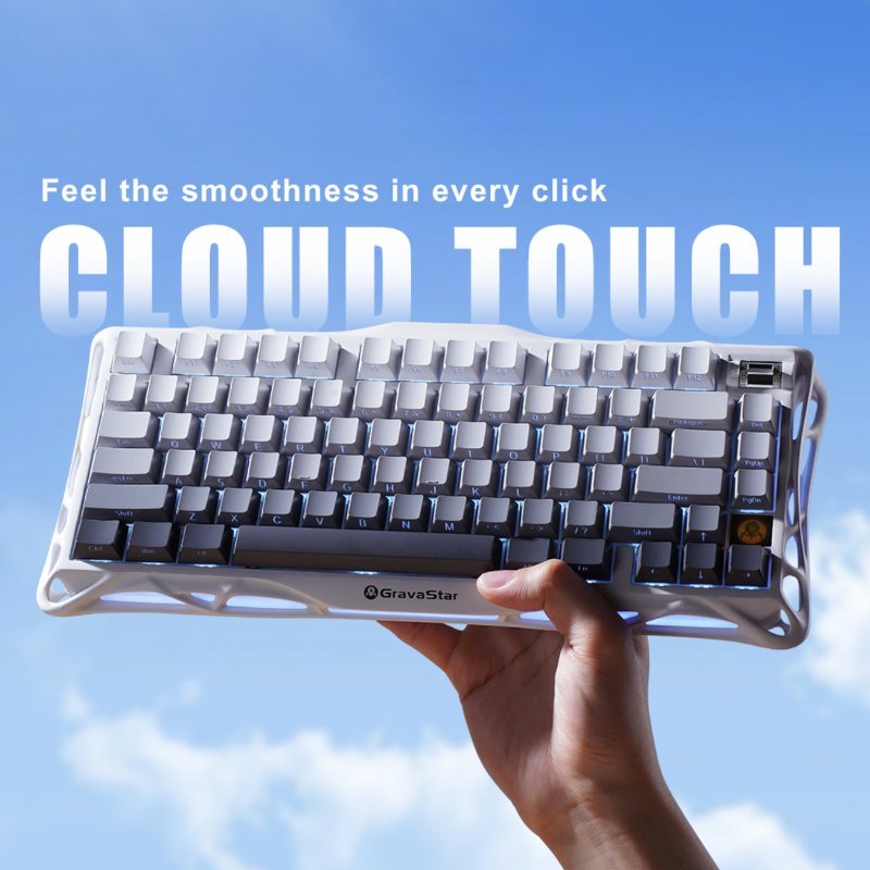 GravaStar Mercury K1 Ghost White - Bàn Phím Cơ Gaming 75% Aluminum
