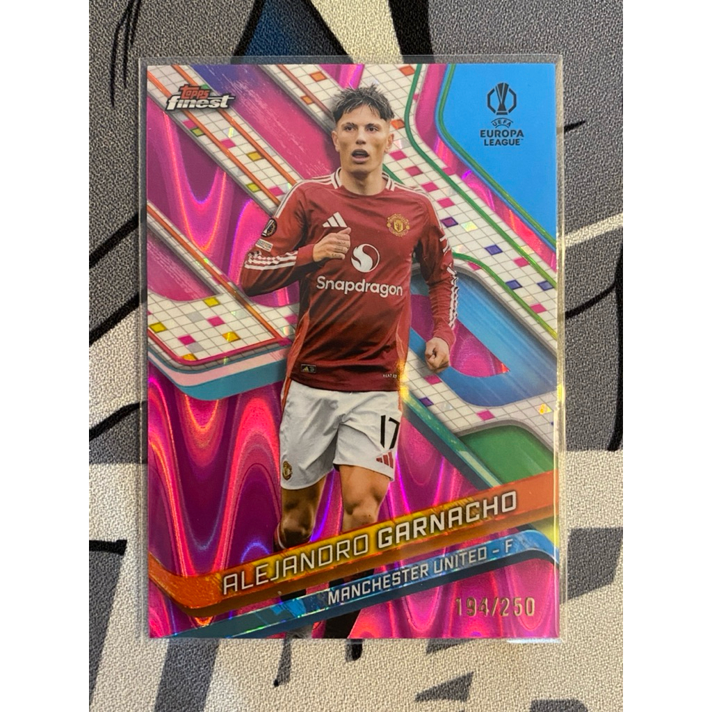 [THẺ CỨNG,ÁO MU] Thẻ Cầu Thủ Giới Hạn Garnacho Topps Finest 2024-25 Manchester United Pink Lava Siêu