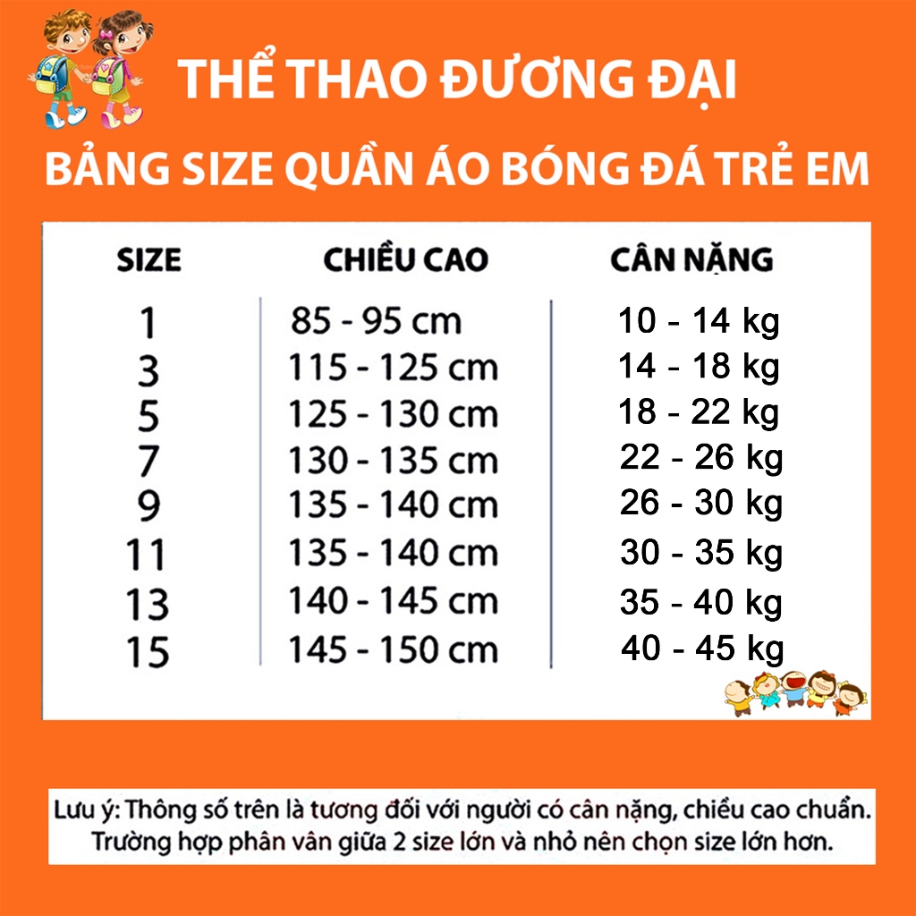 Quần Áo Bóng Đá Trẻ Em Siêu Dễ Thương Thun Mè Cao Cấp Đồ Đá Banh Cho Bé Thể Thao Đương Đại | BigBuy360 - bigbuy360.vn
