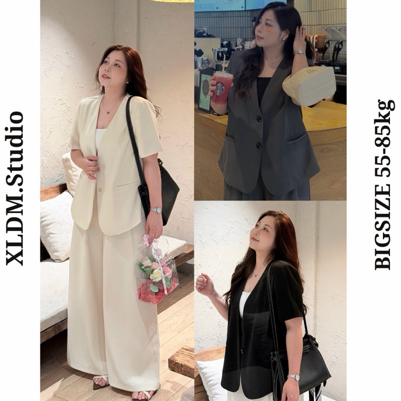 Áo blazer cộc tay BIGSIZE công sở thiết kế phong cách Hàn Quốc XLDM STUDIO ( BTC01 )