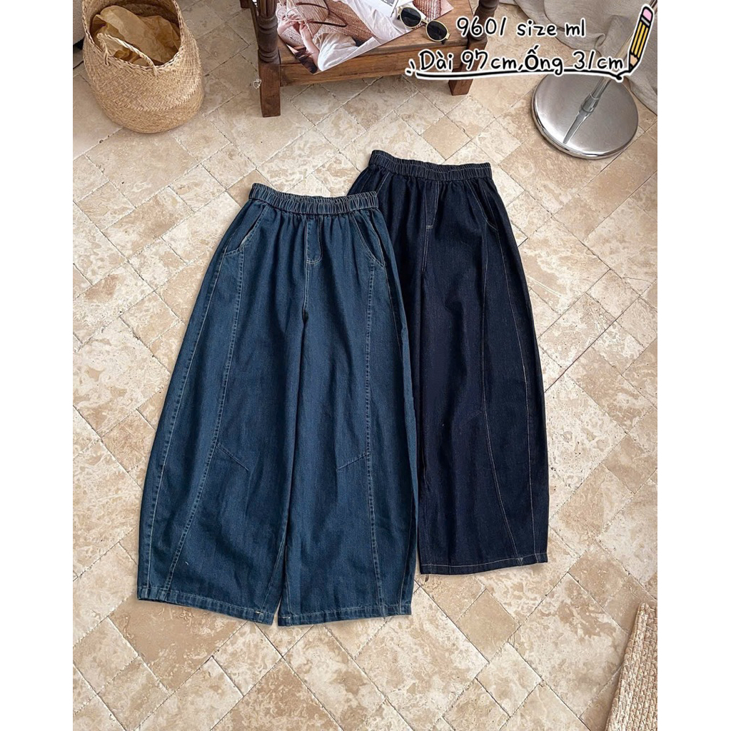 ( HÀNG QC - 97CM ) Quần Bò Giấy Baggy 9601