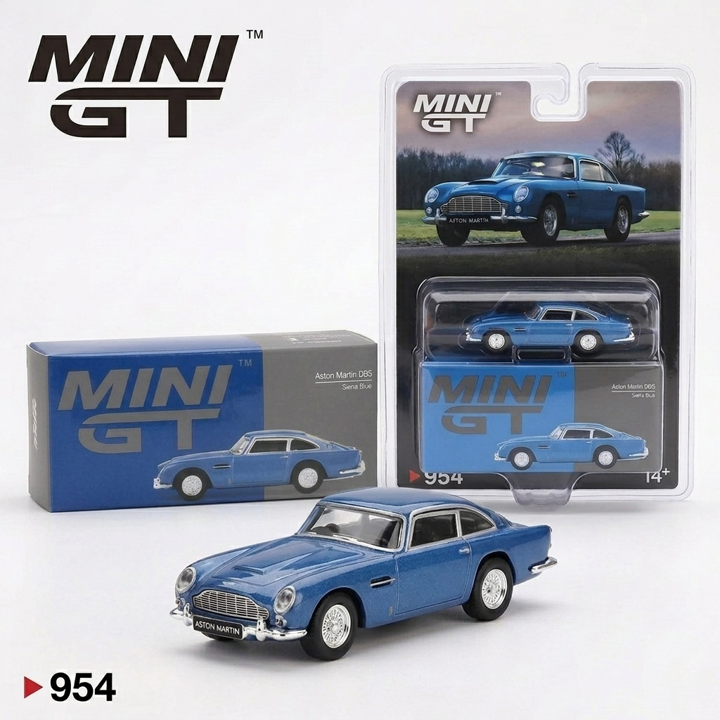 Mô hình xe Aston Martin DB5 Sierra Blue tỉ lệ 1:64 MiniGT MGT00954