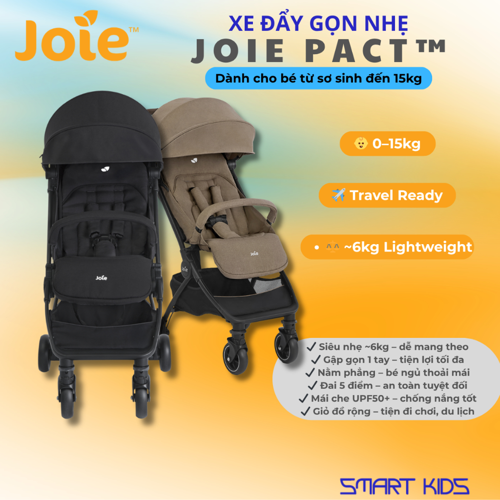 Xe Đẩy Trẻ Em Joie Pact W/ RC&ADPT&TB cho bé từ 0 đến 3 tuổi