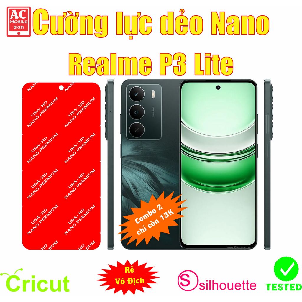 Cường lực dẻo bảo vệ màn hình điện thoại Realme P3 Lite