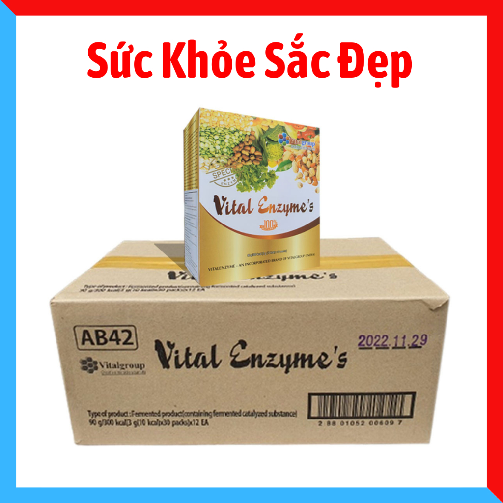 COMBO 1 thùng 12 hộp Vital Enzyme's Hàn Quốc - 30 gói/hộp