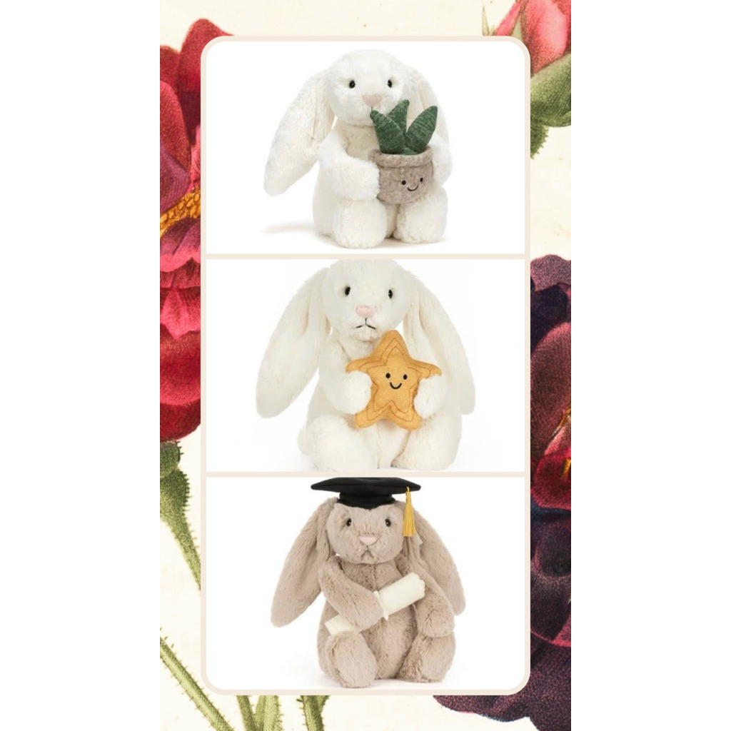 🐰 Thỏ Bông Jellycat BST Mới – Bashful Bunny Graduation / Bunny Plant / Bunny Star Siêu Dễ Thương