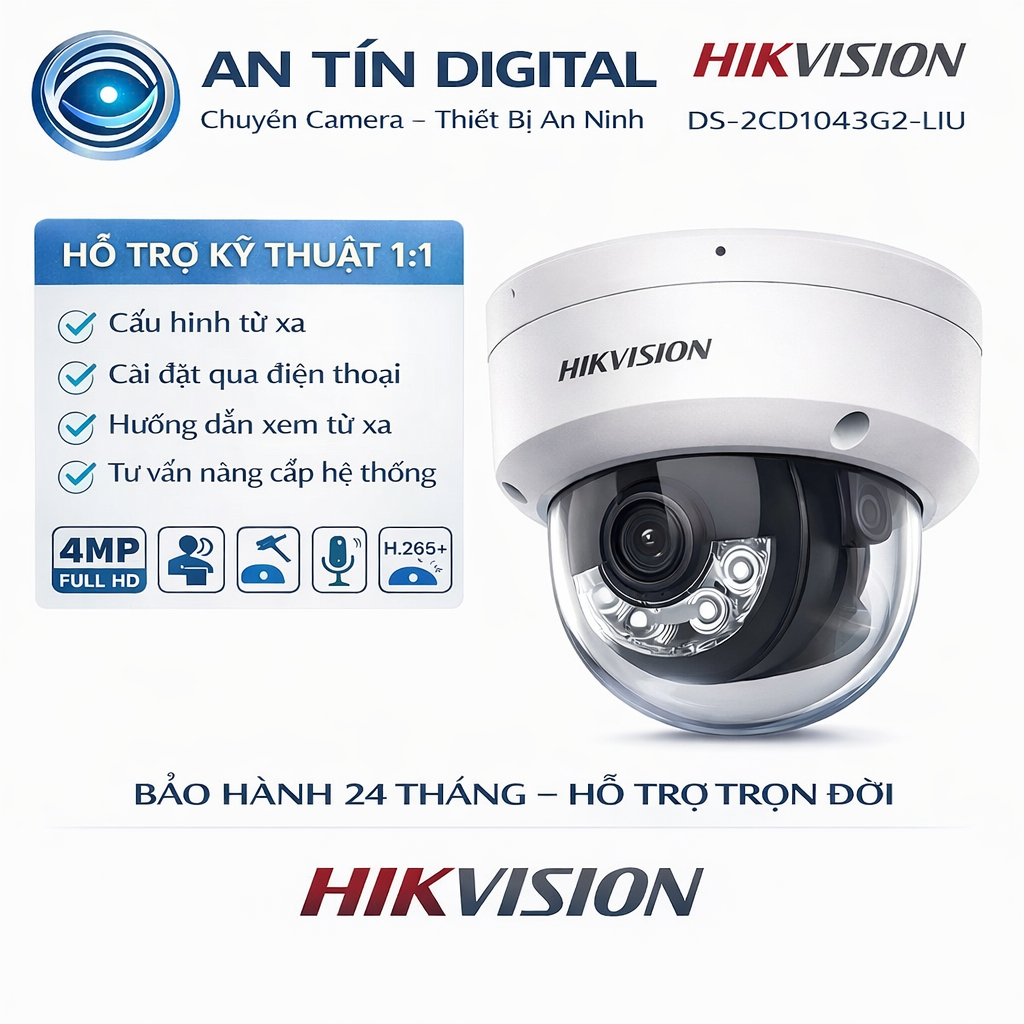 Camera Hikvision ip DS-2CD1143G2-LIU có màu ban đêm có mic có poe 12v