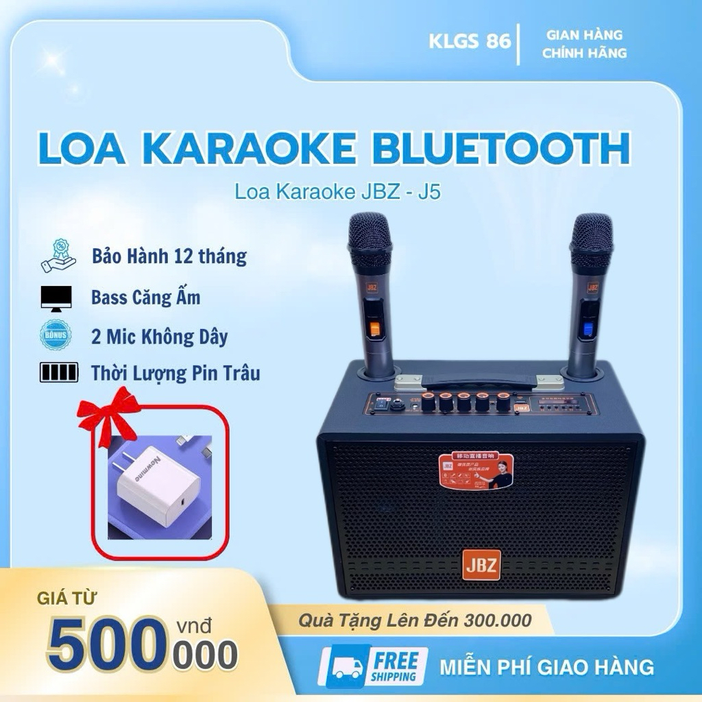 Loa Karaoke JBZ - J5 Loa Karaoke Gia Đình Âm Thanh Mạnh Công Xuất Lớn, Loa Kẹo Kéo du lịch
