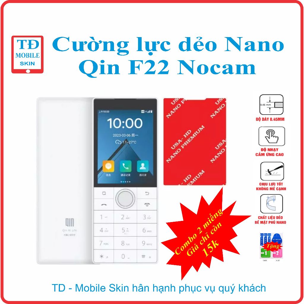 Cường lực dẻo bảo vệ màn hình điện thoại Xiaomi Qin F22 Nocam