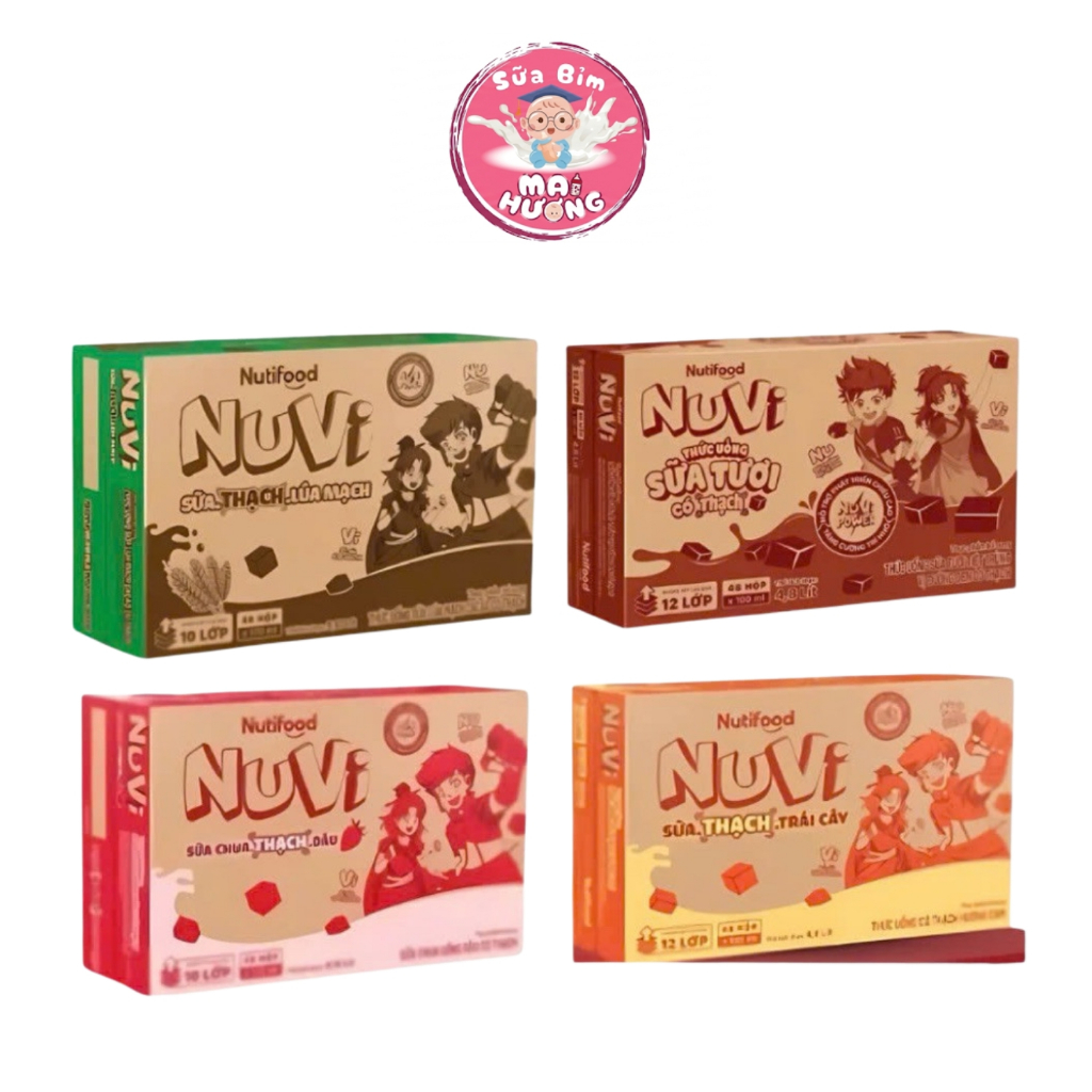 Sữa Uống NUVI SỮA THẠCH NutiFood Thùng 110ml và 170ml  - SỮA BỈM MAI HƯƠNG