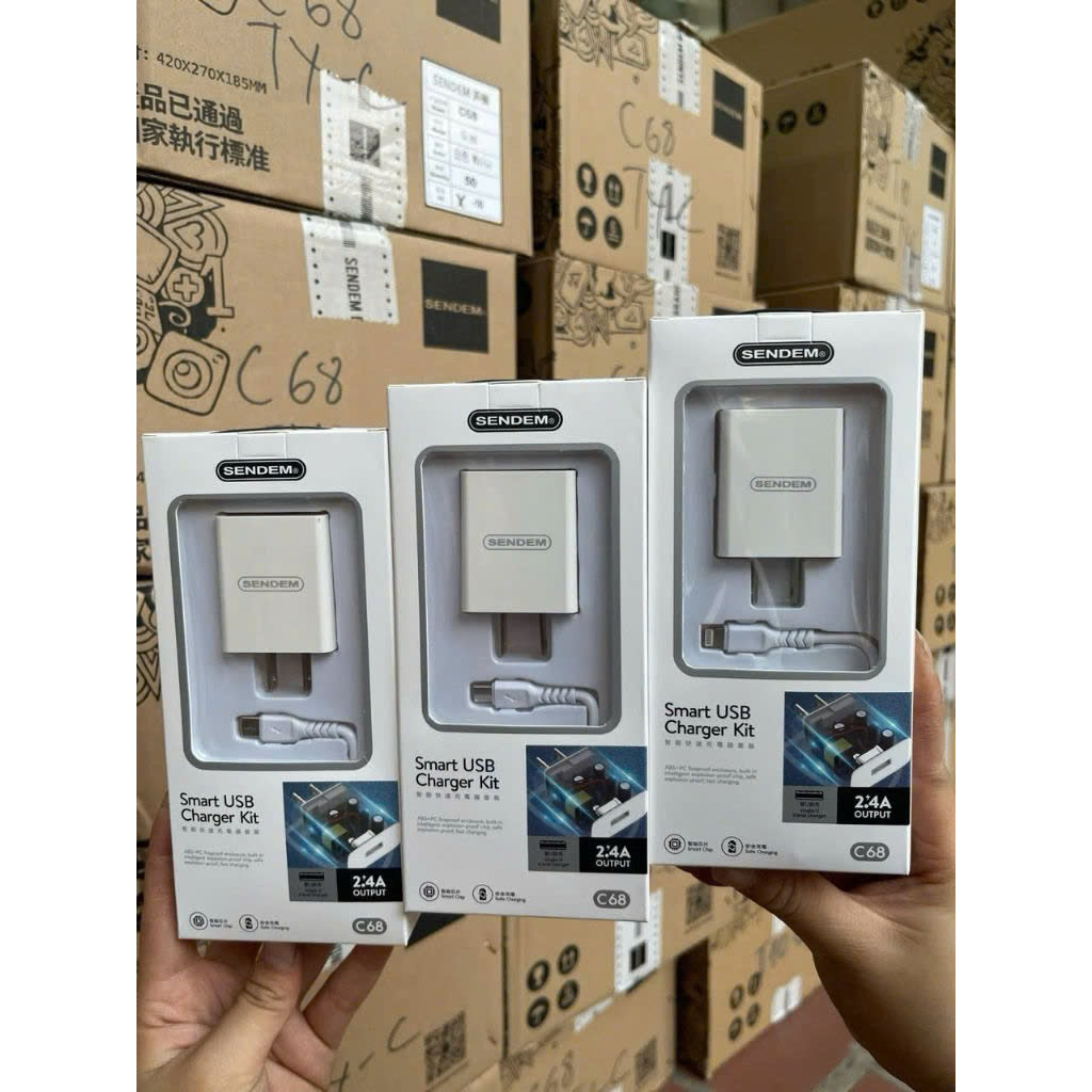 Bộ sạc nhanh SENDEM C68 2.4A (Củ + Cap sạc)